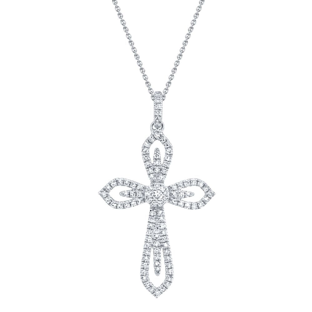 DIAMOND CROSS NECKLACE WG