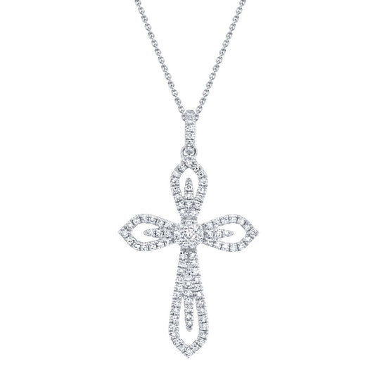 DIAMOND CROSS NECKLACE WG