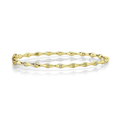 14K Yellow Gold Bangle with Diamonds