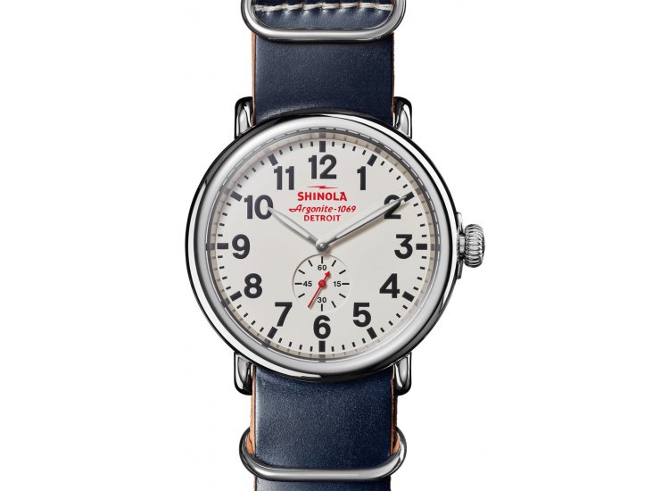 The Runwell White Dial Navy Leather Watch