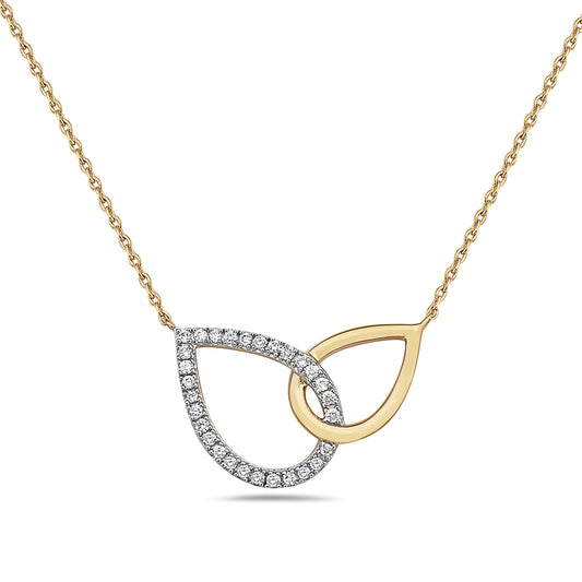 14K YELLOW GOLD AND DIAMOND NECKLACE