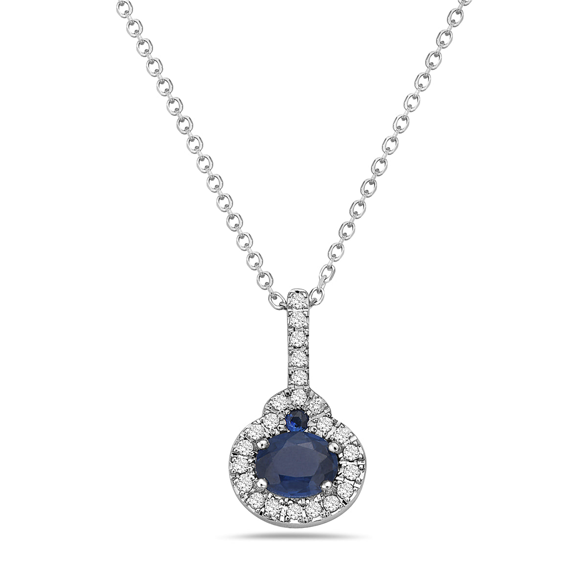 WHITE GOLD SAPPHIRE NECKLACE