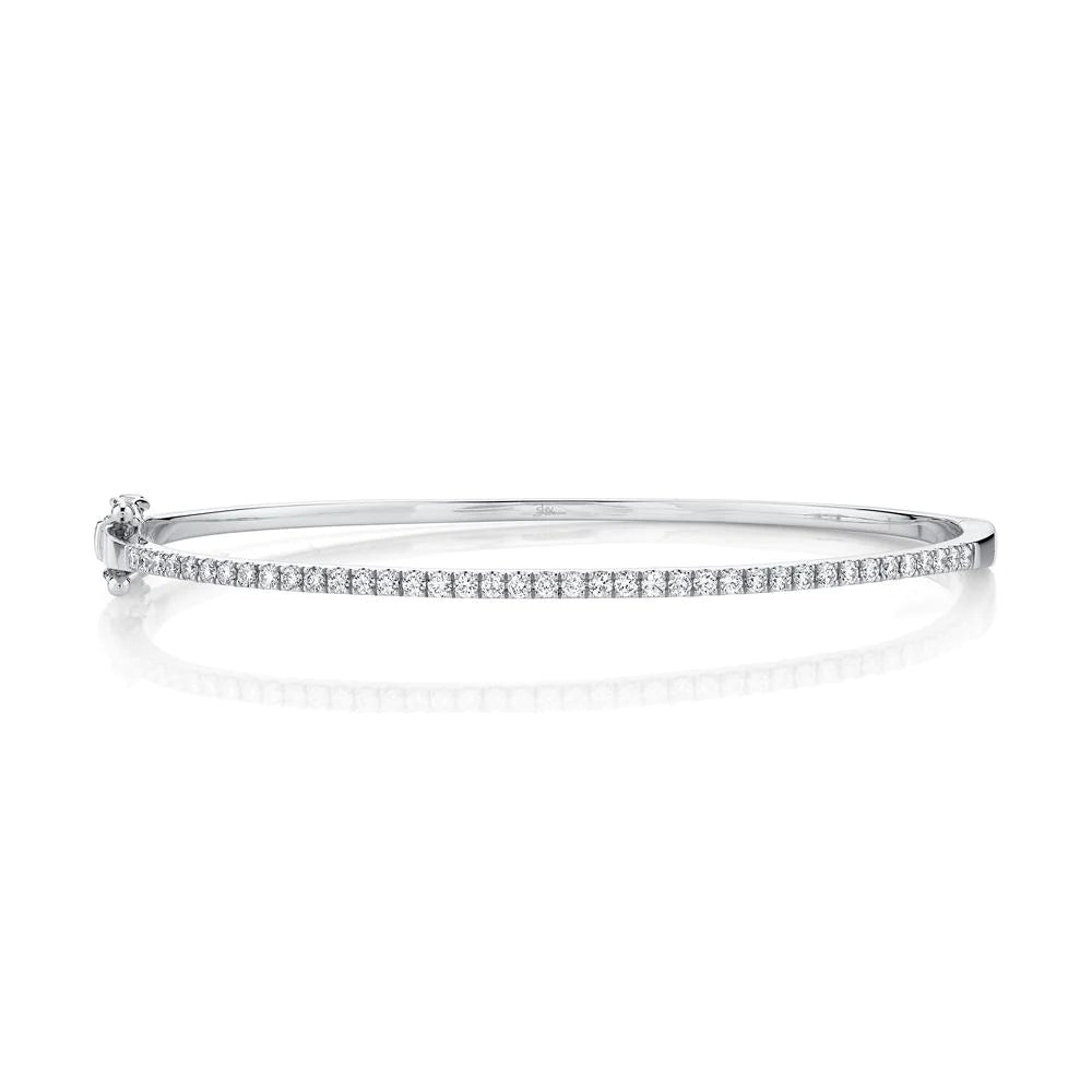 14k White Gold Diamond Bangle Bracelet