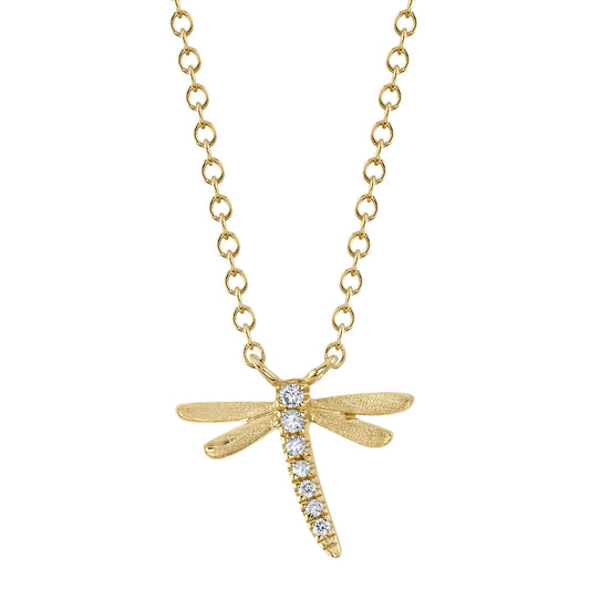 0.03CT DIAMOND DRAGONFLY NECKLACE