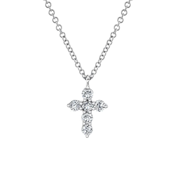 WHITE GOLD CROSS WITH DIAMONDS NECKLACE