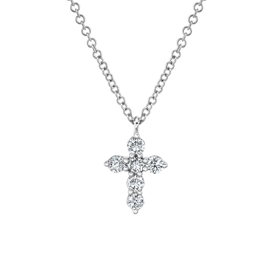 WHITE GOLD CROSS WITH DIAMONDS NECKLACE