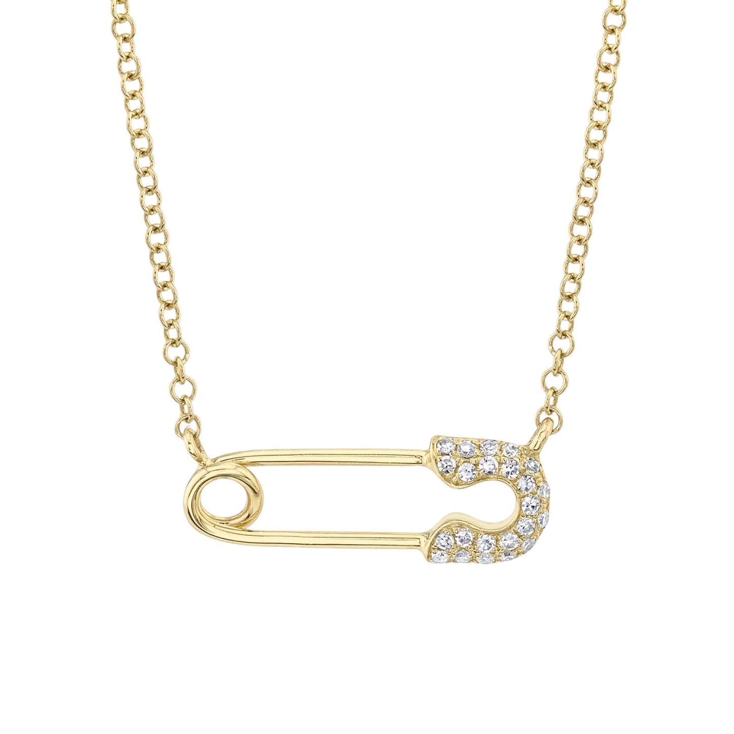 0.05CT DIAMOND SAFETY PIN NECKLACE
