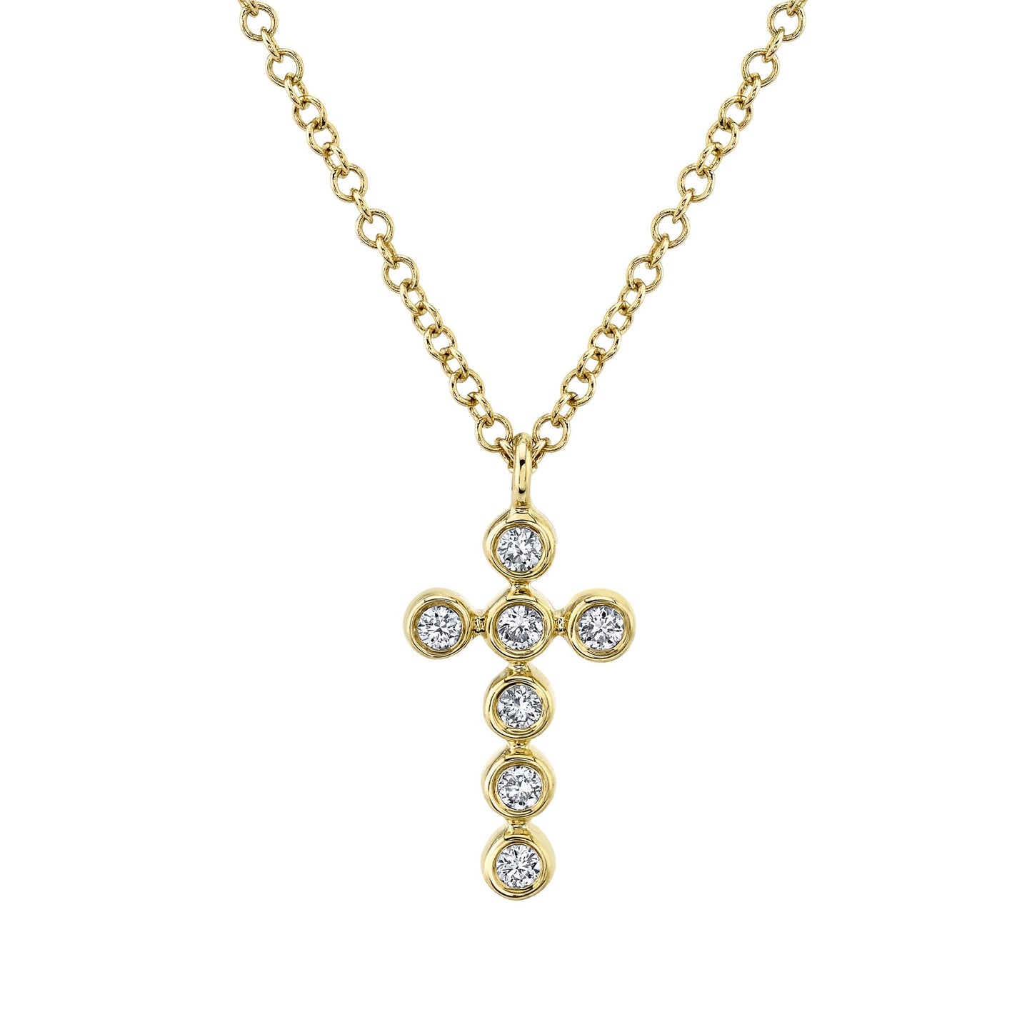 Gold and diamond cross necklace