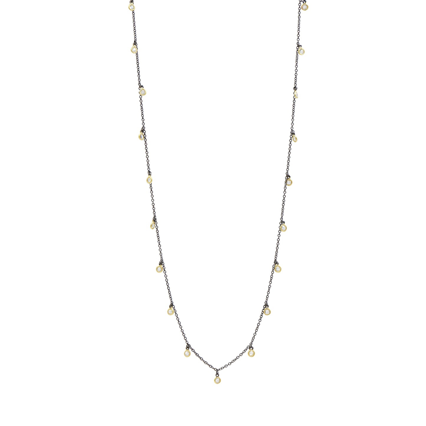 40" Bezel Droplet Strand Necklace