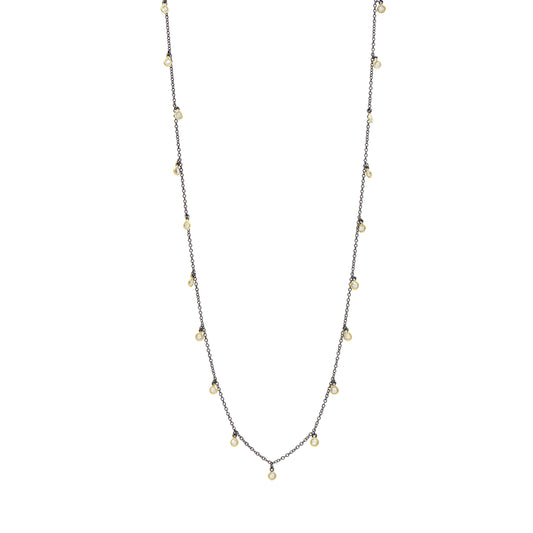 40" Bezel Droplet Strand Necklace