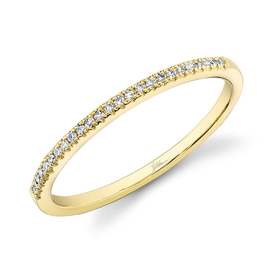 Yellow Gold and Diamond Thin Ring