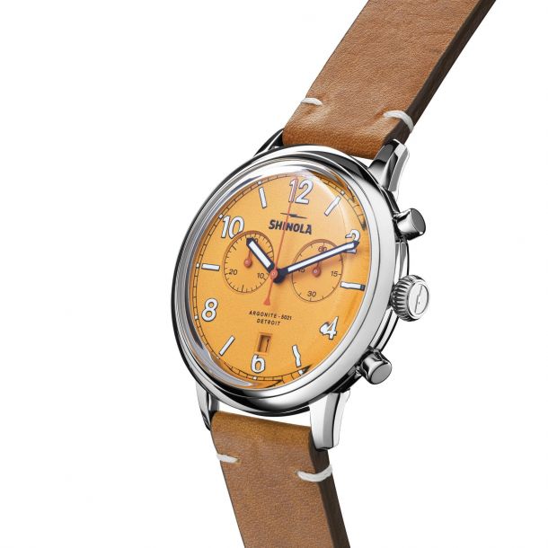 The Traveler Chronograph Brown Leather Strap Watch